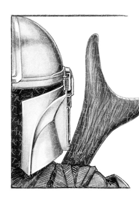 Improve your drawing process as you explore, imagine, and experiment in your sketchbook. SW24 - Fan Art Print - Mando in 2020 | Star wars drawings ...