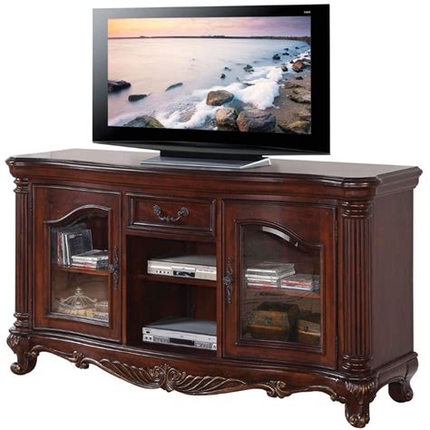 Acme Remington Tv Stand In Brown Cherry Homesquare