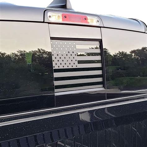 Buy Senksll American Flag Decals For Trucks Rear Back Middle Sliding