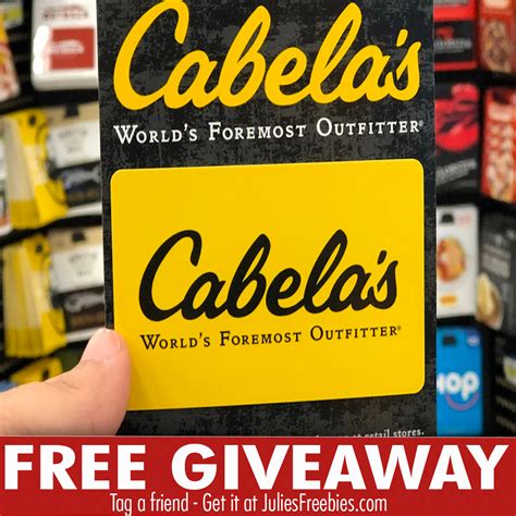 This one gets you out. $250 Cabela's Gift Card Giveaway - Julie's Freebies