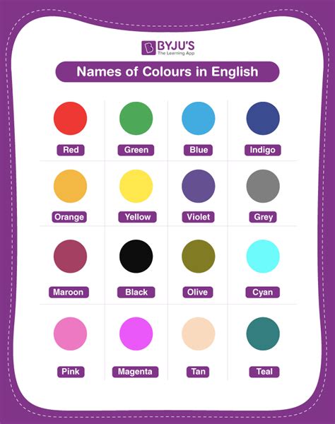 Names Of Colours Explore The List Of 50 Names Of Colours In English