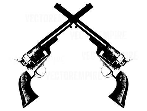 Revolver SVG Wild West SVG Colt 45 Clip Art Cowboy Gun EPS File