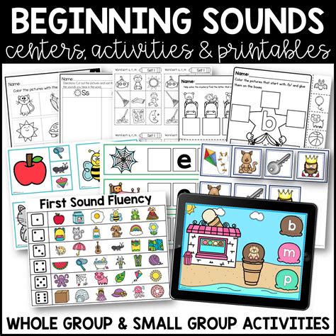 Kindergarten Phonics Centers Beginning Middle And Ending Sounds