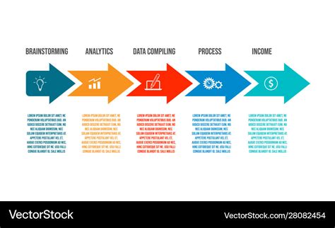 Five Step Process Chart Slide Template Vector Free Download Riset