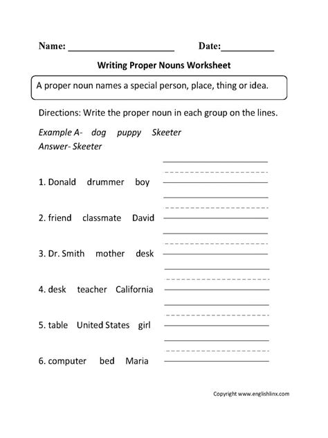 7+ 3Rd Grade Proper Nouns Worksheet | Nouns worksheet, Proper nouns