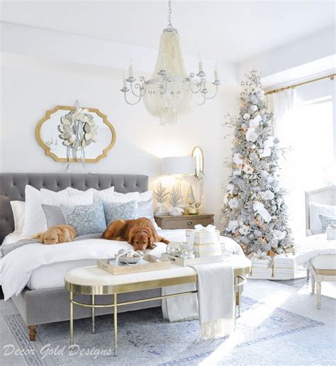 Winter White Christmas Bedrooms Decor Gold Designs Christmas