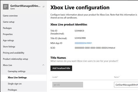 Xbox Services Configuration Ids For Managed Partners Microsoft Game
