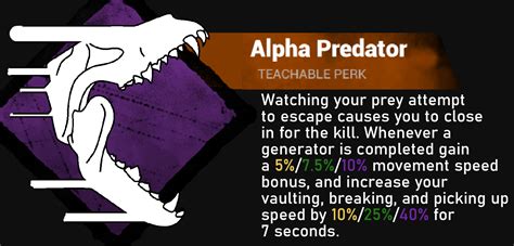 Alpha Predator Killer Perk Rdeadbydaylight