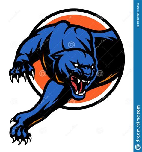 Panther Emblem In Circle Stock Vector Illustration Of Panther