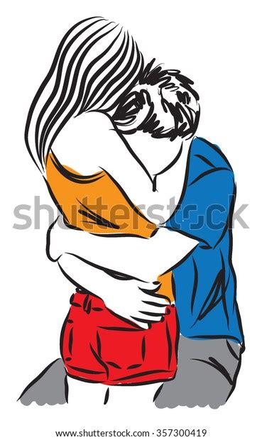 Couple Hugging Illustration Stock Vector Royalty Free 357300419