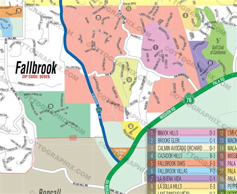 Fallbrook Map South San Diego County Ca Otto Maps