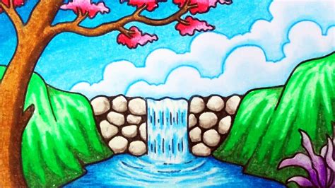 How To Draw A Waterfall With Colored Pencils The First Thing You Want