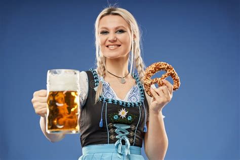 Blonde German Girl With Beer Stock Image Image Of Happy Holiday
