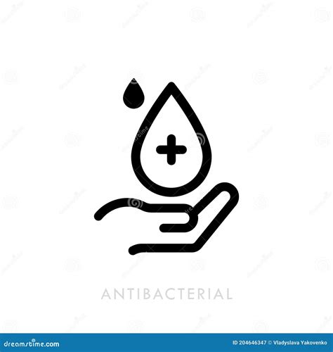 antibacterial soap icon antiseptic icon hand with drop hygiene product icon stock vector