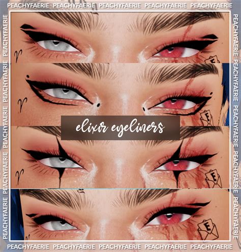 Elixir Eyeliners ♡ Peachyfaerie Sims 4 Cc Makeup Sims 4 Body Mods