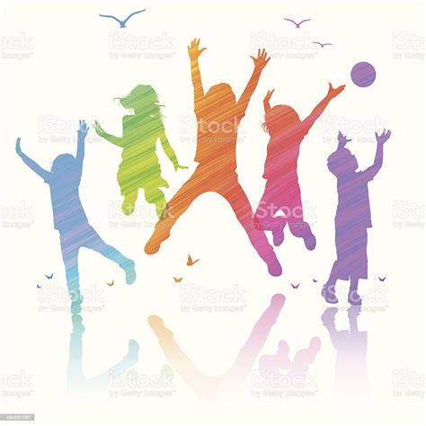 Happy Children Jumping Stock Illustration Download Image Now Child
