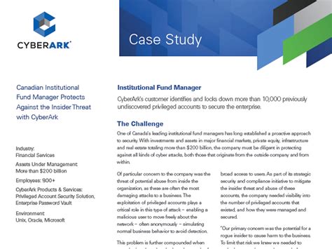 It is the responsibility of the marketing and research team to inspect whether the macroeconomic factors are favorable for the. Resource type: Case Study - CyberArk