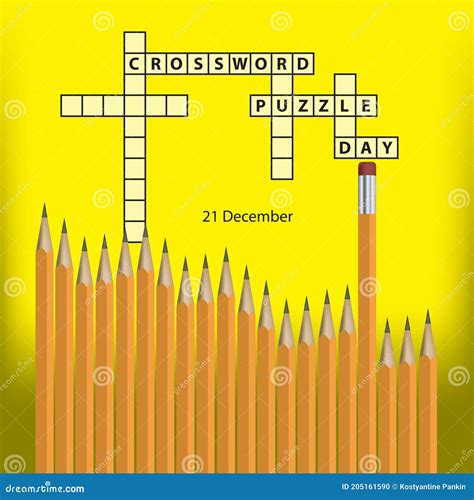 Banner Crossword Puzzle Day Stock Vector Illustration Of Date
