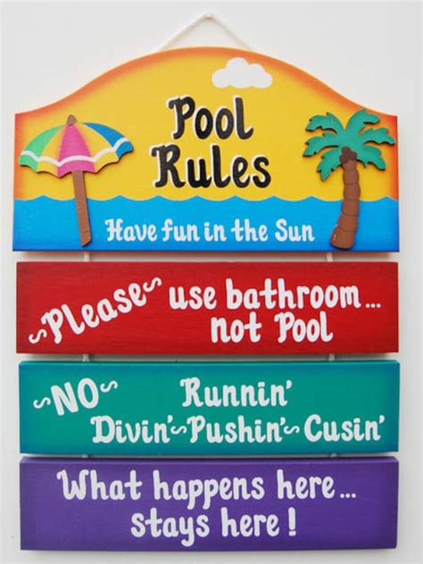 Fun Outdoor Pool Sign Pool Rules By Ucsign On Etsy