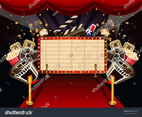 Cinemas showed 22 local commercial and art house films in 2018, and the same number in 2017, increasing from 15 films in 2016. Illustration Of Theatre Marquee With Movie Theme Objects ...