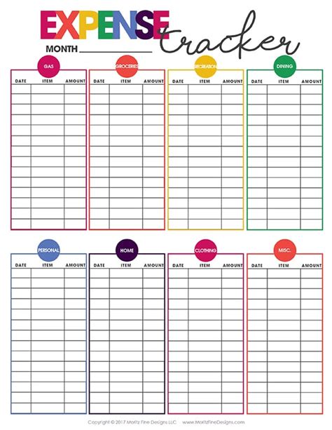 Business Expense Tracker Printable