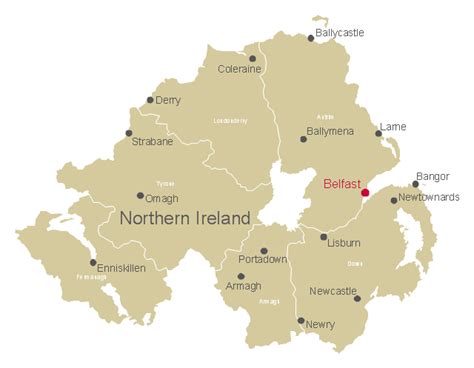 Northern Ireland Cities And Towns Map