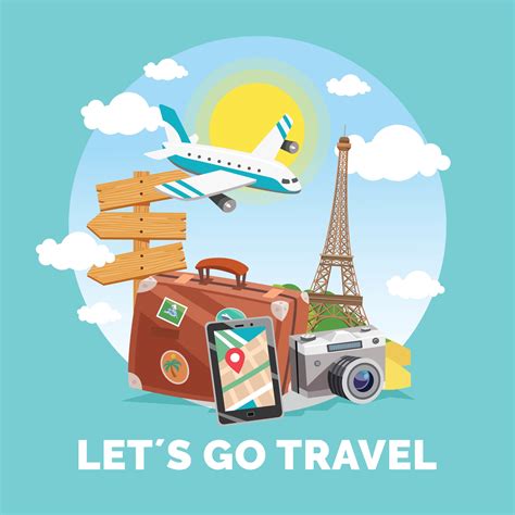 Travelling Vacation Design Illustration With Cartoon Style 2962894