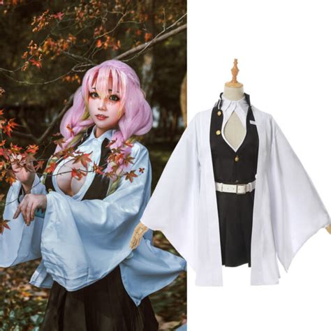 Demon Slayer Kanroji Mitsuri Cosplay Costume Anime Outfit Uniform Set