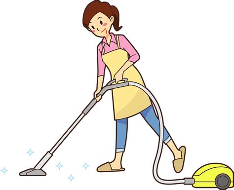 Woman Using A Vacuum Cleaner Clipart Free Download Transparent Png