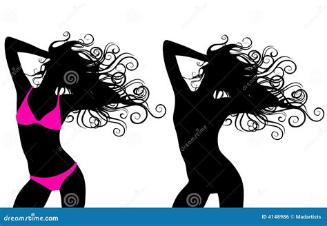 Woman Posing In Bikini Silhouette Stock Illustration Cartoondealer My XXX Hot Girl