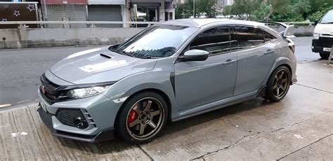 Honda Civic Type R Fk8 Grey Rays Volk Te37 Ultra Wheel Front