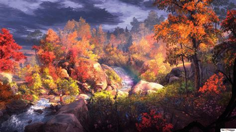 Misty Autumn River Hd Wallpaper Download