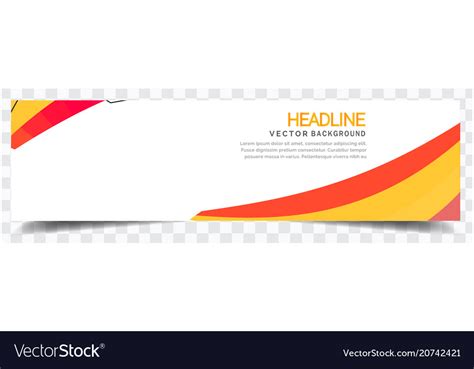 Abstract Yellow Red White Background Headline Vect
