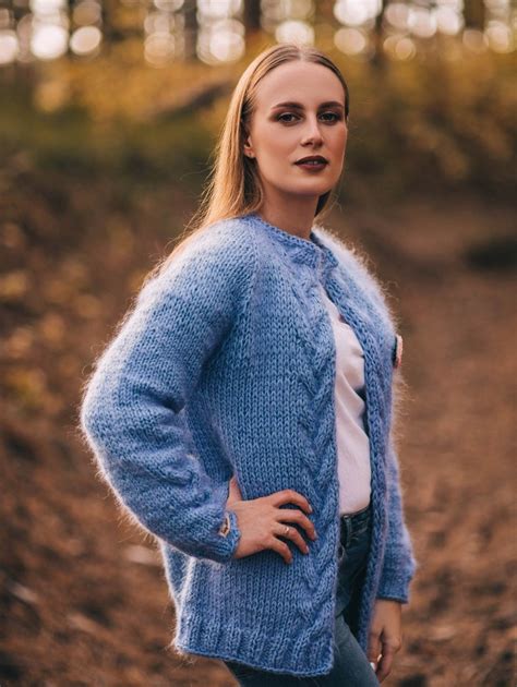 Mohair sweater fluffy blue сardigan clothing womens oversize | Etsy