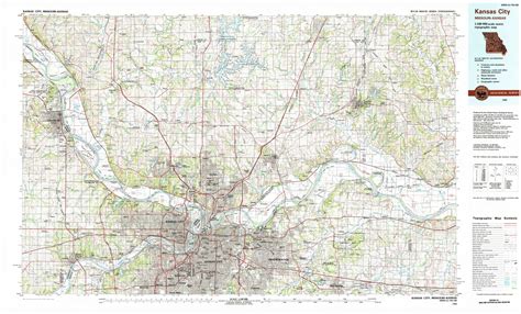 Kansas City Topographic Map Ks Mo Usgs Topo 1250000 Scale