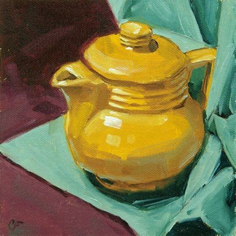 Artwork Tea Pots Small Canvas Paintings Teapot Drawing