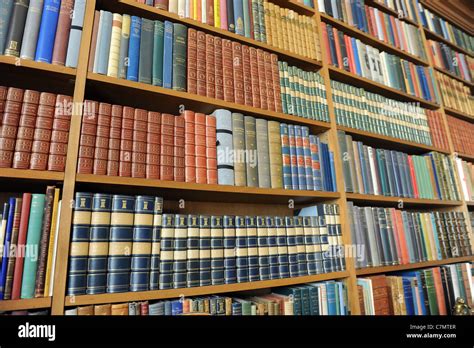 Library Books On Shelves Uk Stock Photo Alamy