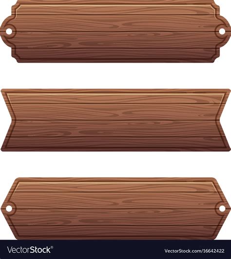 Set Of Various Wooden Banners Royalty Free Vector Image