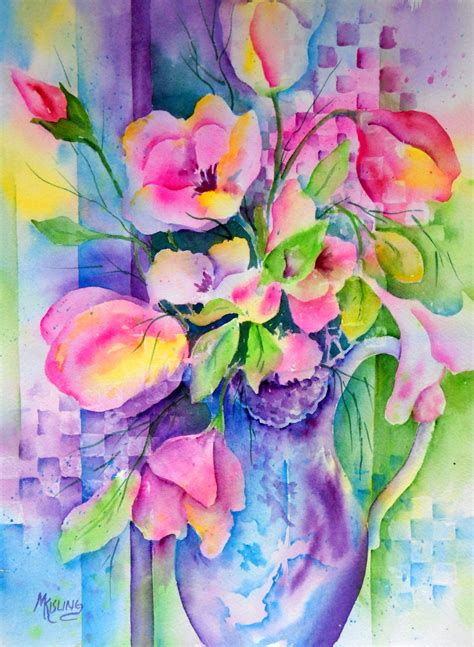 Start out by using a light lilac color on the petals. Martha Kisling Art With Heart : CHECKERED PAST FLORAL ...