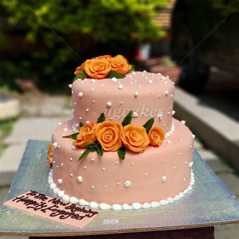 Two Tier Engagement Cake