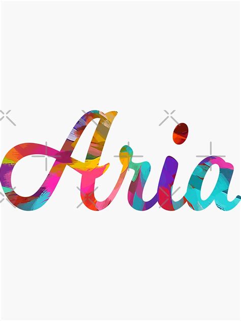 Aria Abstract Painting Girls Name Sticker By Comickitsch Redbubble