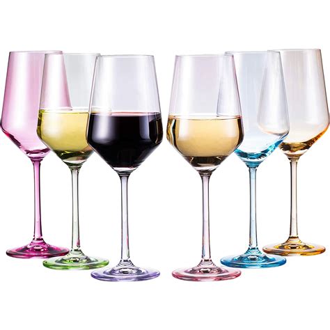 Canada Only Colored Wine Glasses Set Of 6 Colorful Wine Glasses The Wine Savant