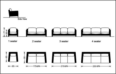 The Size And Width Of Sofas In Different Sizes With Measurements For