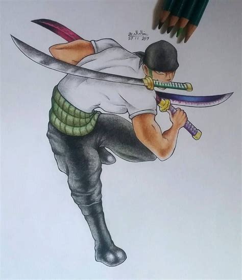 Fanart Zoro By Khalidaldobaie Fan Art Zoro Drawings