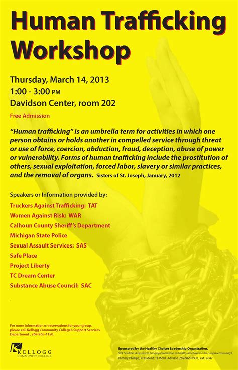 human trafficking workshop scheduled for march 14 at kcc kcc daily