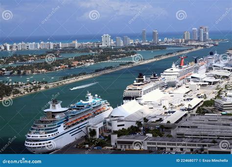 Cruise Ships At Miami Port Royalty Free Stock Photography Image 22468077