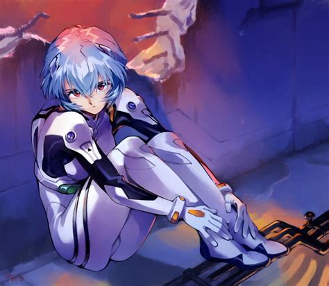 Explicit Artist Optionaltypo Neon Genesis Evangelion Girl Ayanami Rei Bangs Blue Hair
