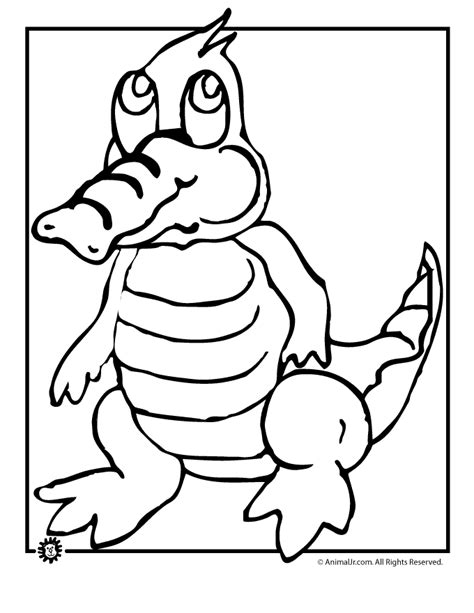 This page contains cartoons, cute, vector and baby crocodile coloring pages to print for adults and kids free download. Baby Crocodile Coloring Page | Woo! Jr. Kids Activities