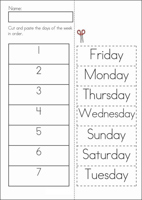 Days Of The Week Worksheet Activities Literacy Worksheets Math