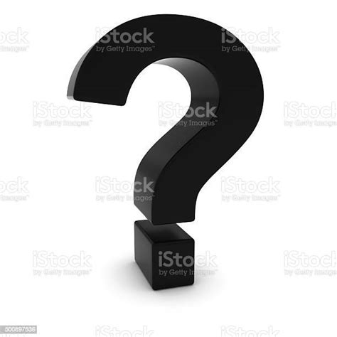 Black 3d Question Mark Isolated On White With Shadows Stock Photo
